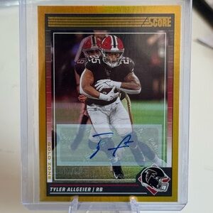 2024 Tyler Allgeier Panini Score /50 Autograph. Mint condition. Atlanta falcons